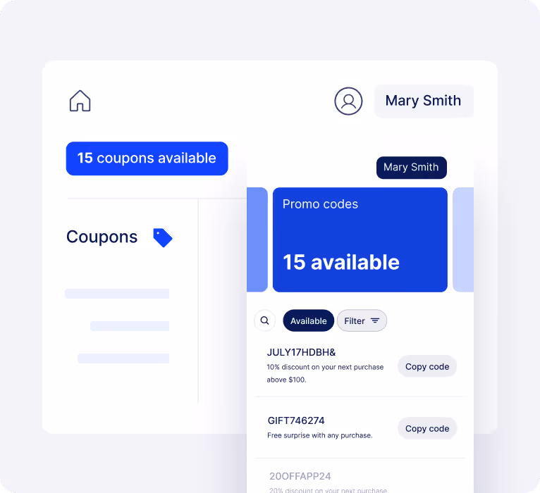 Visual of coupons across customer journey and touchpoints