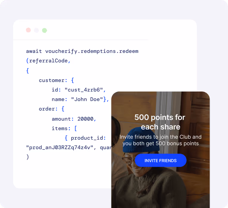 Visual of custom advocacy experience and API call