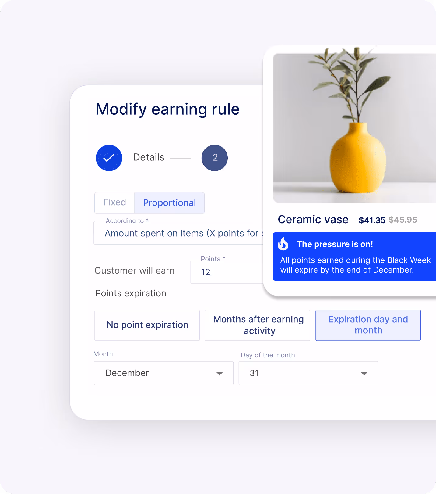 Visual of earning rules for currency