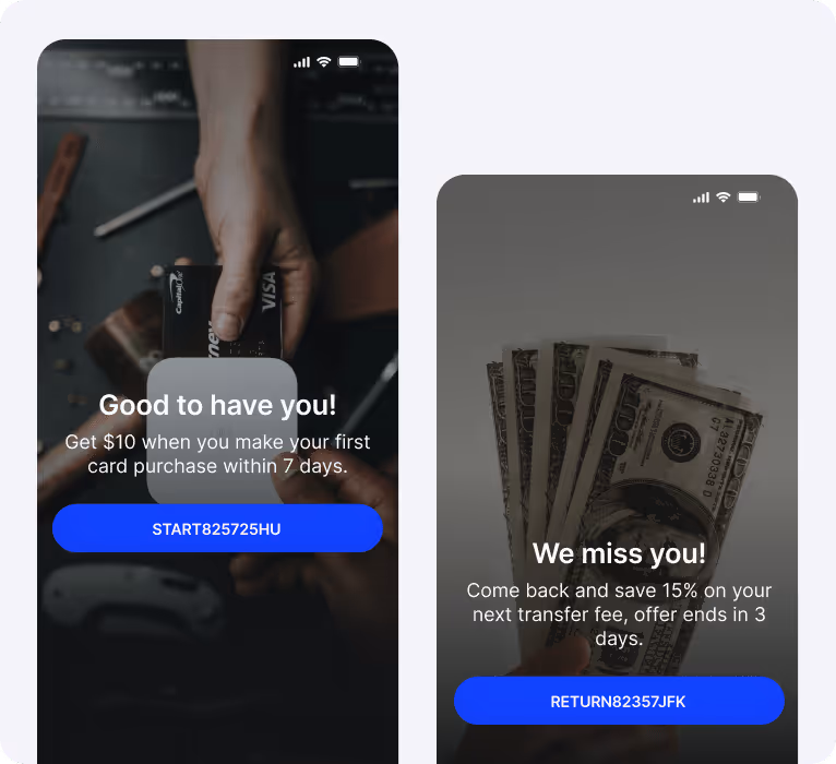 Visual showing lifecycle campaigns for fintech