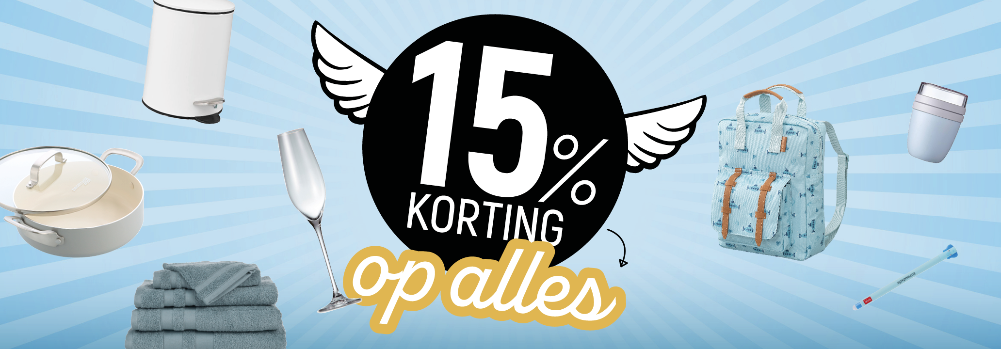 15% korting op alles