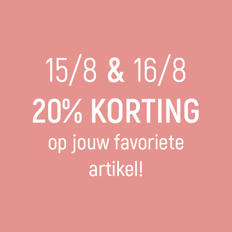 20% korting op één artikel naar keuze
