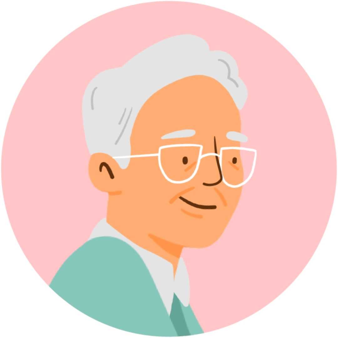 Illustration visage retraité
