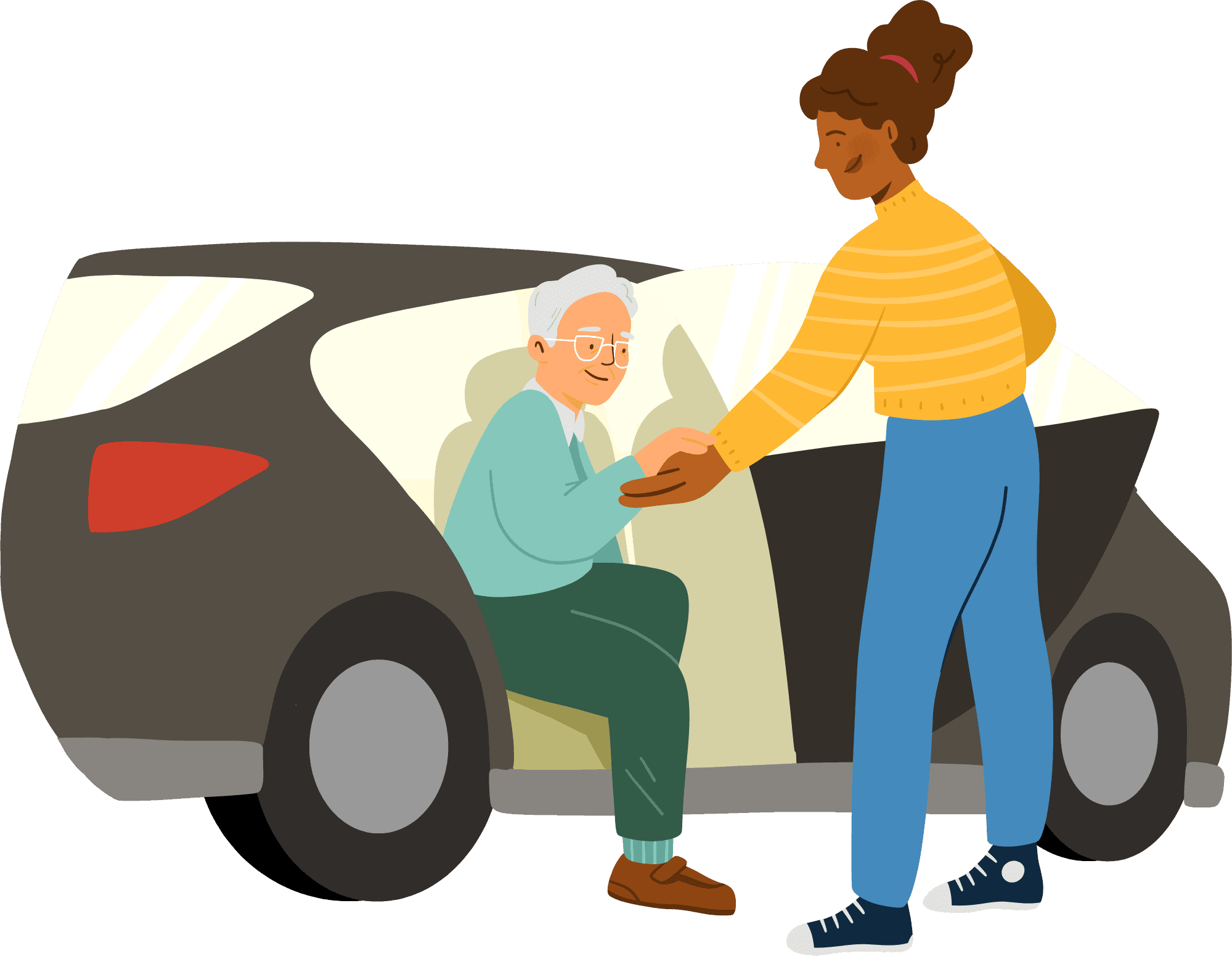 compagnie étudiante pour les rendez-vous de la personne âgée