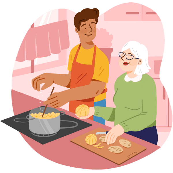 Aide cuisine personnes âgées par un étudiant de confiance