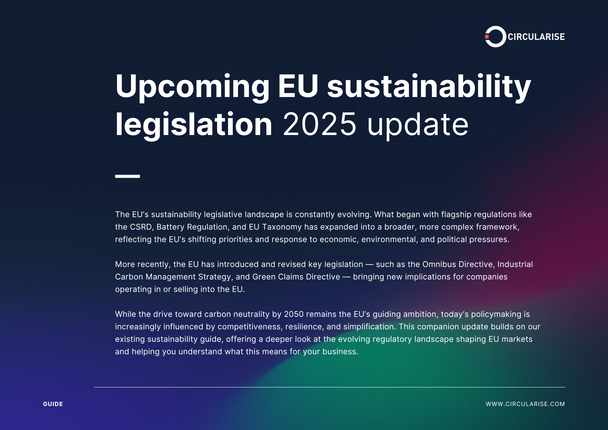 Guide: Upcoming EU sustainability legislation