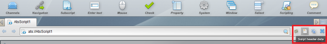 script header data button
