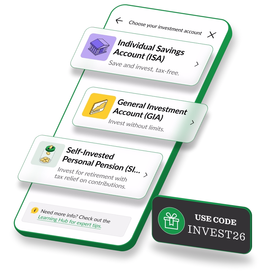 Quilter Invest app promoting the INVEST26 platform-fee offer