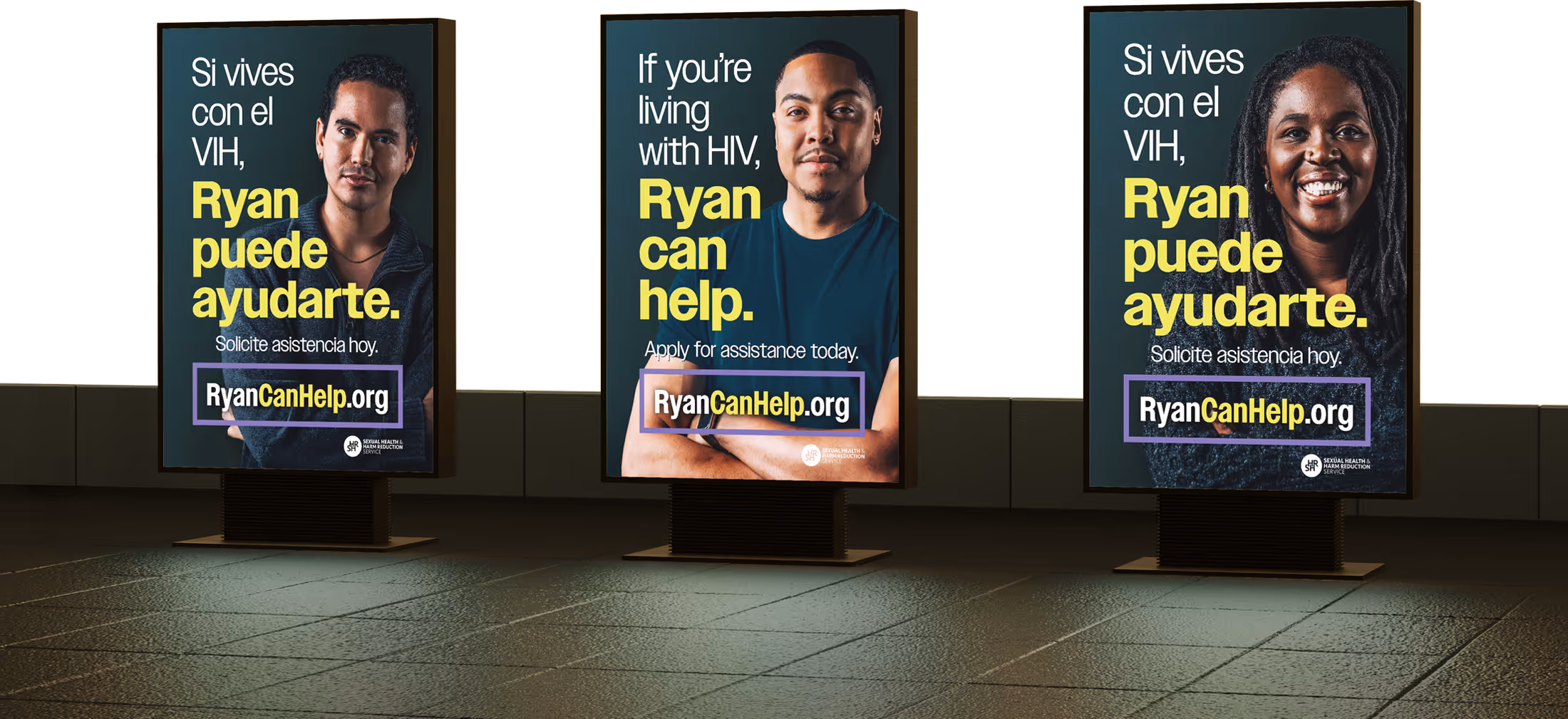 A trio of outdoor posters for the Ryan White Campaign.