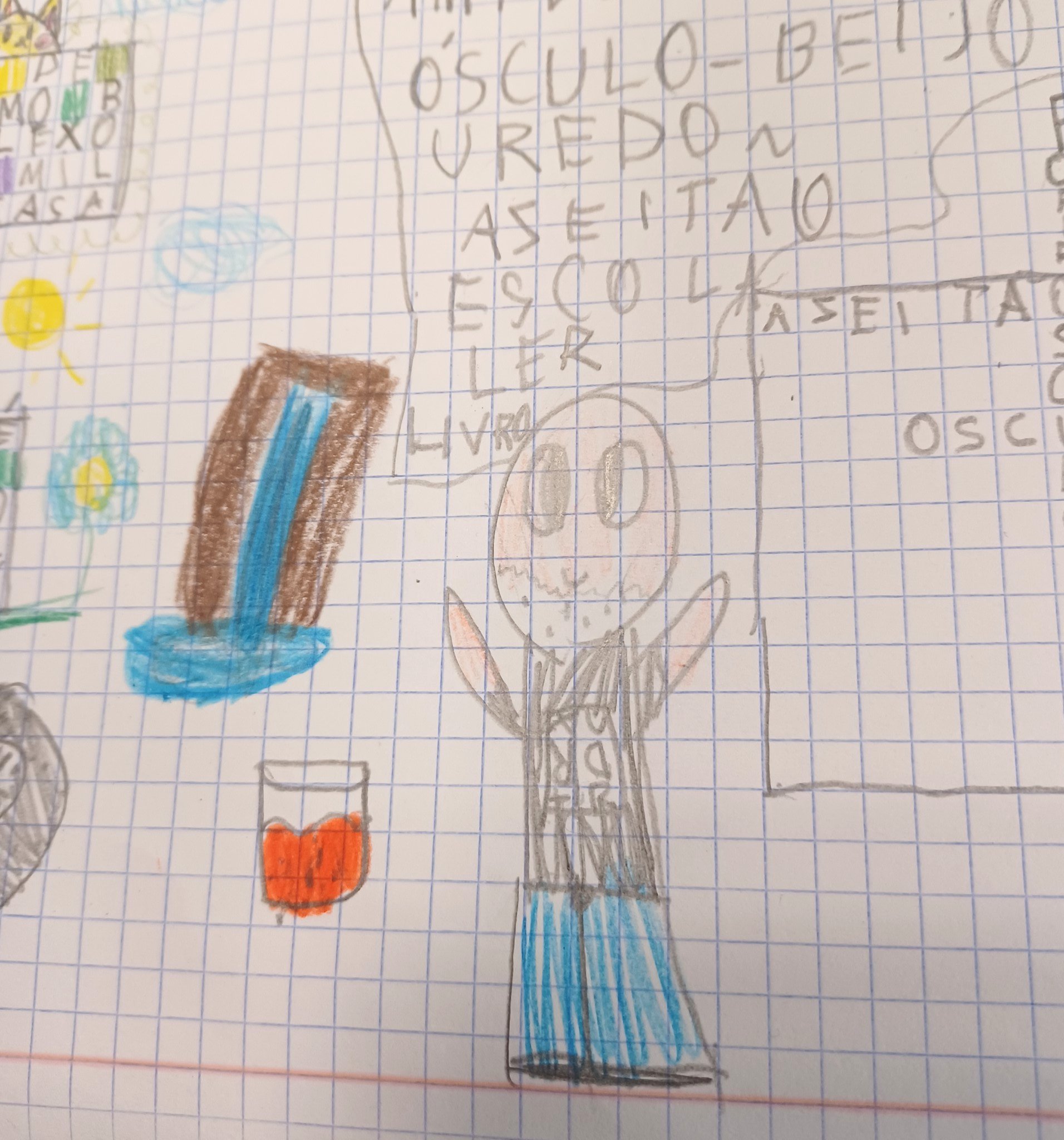 Caricatura de Paulo Freixinho feita por criança de 8 anos