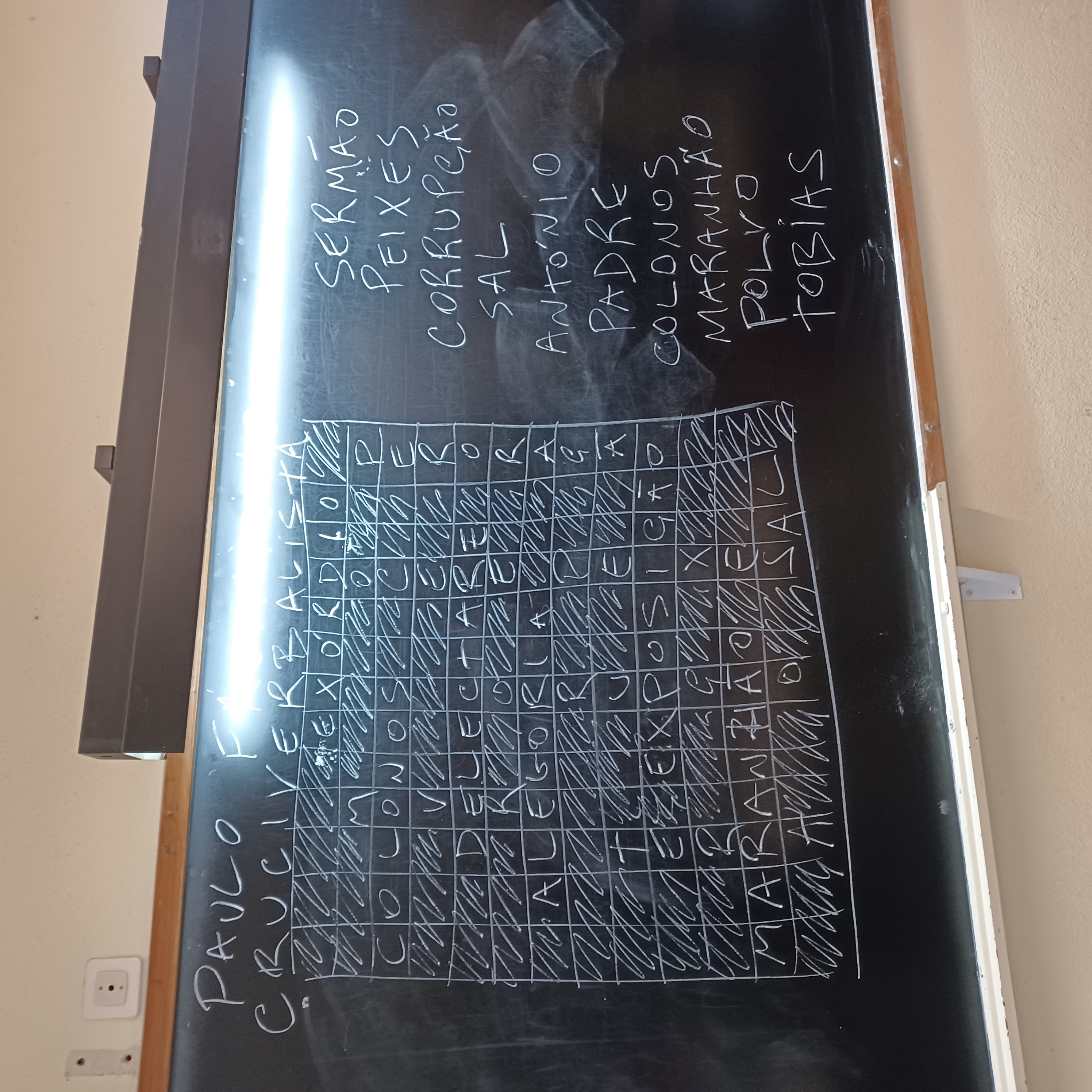 Palavras cruzadas dedicadas à obra "Sermão de Santo António aos Peixes", do Padre António Vieira