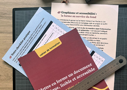 Aperçu d'un cahier de formation dédiée à la mise en forme accessible.