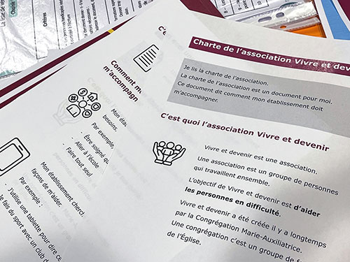 Aperçu d'un document FALC travaillé pendant une formation pratique.