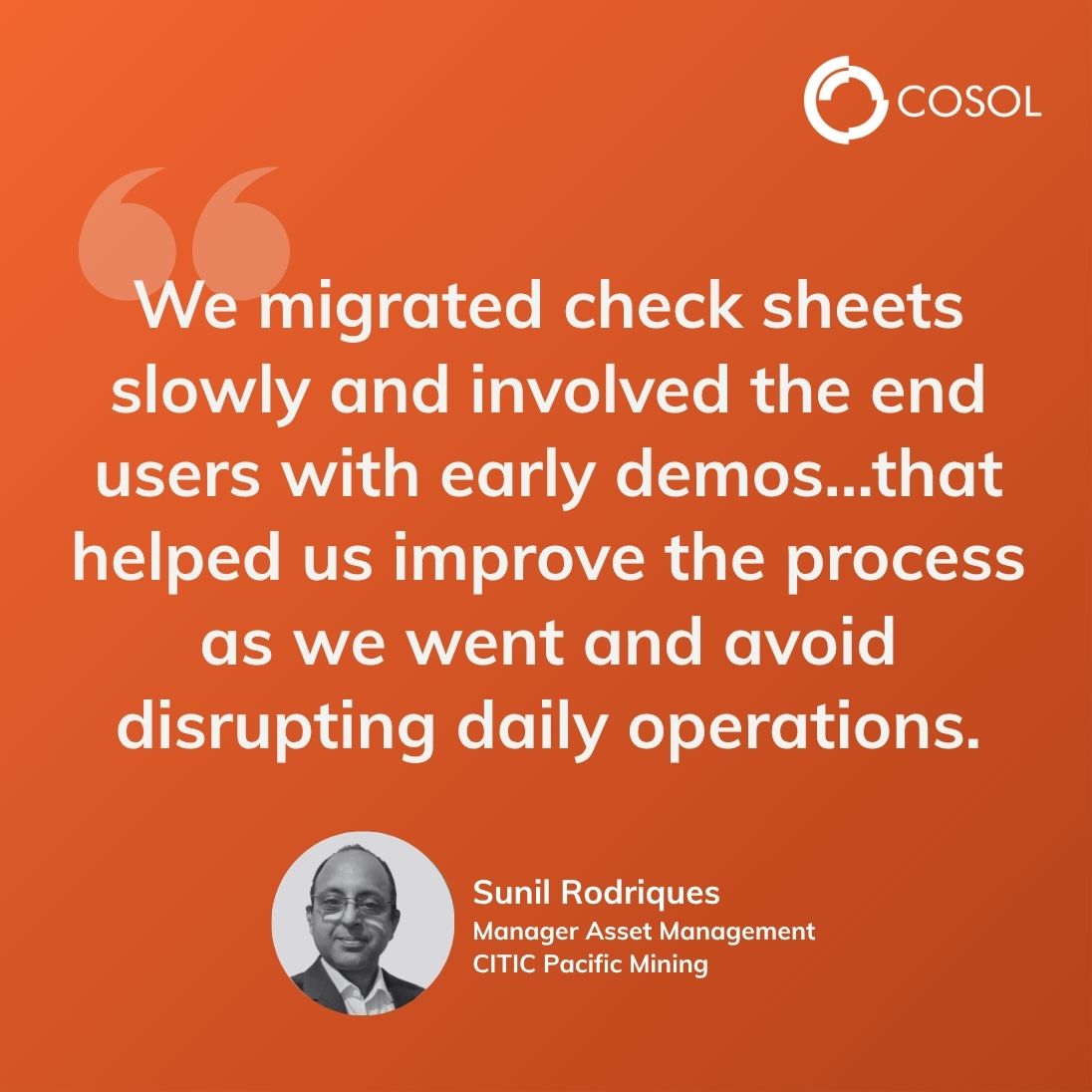 An image of a quote made by Sunil during the webinar