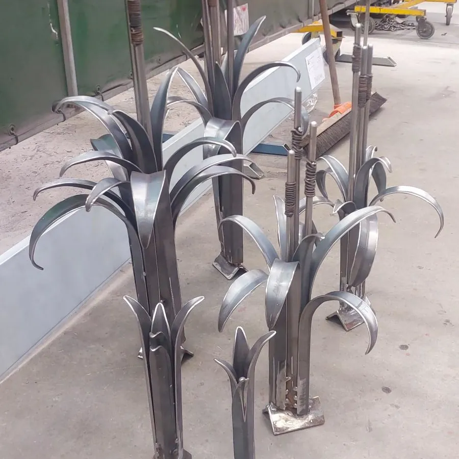 Artistic floral artwork created with metal