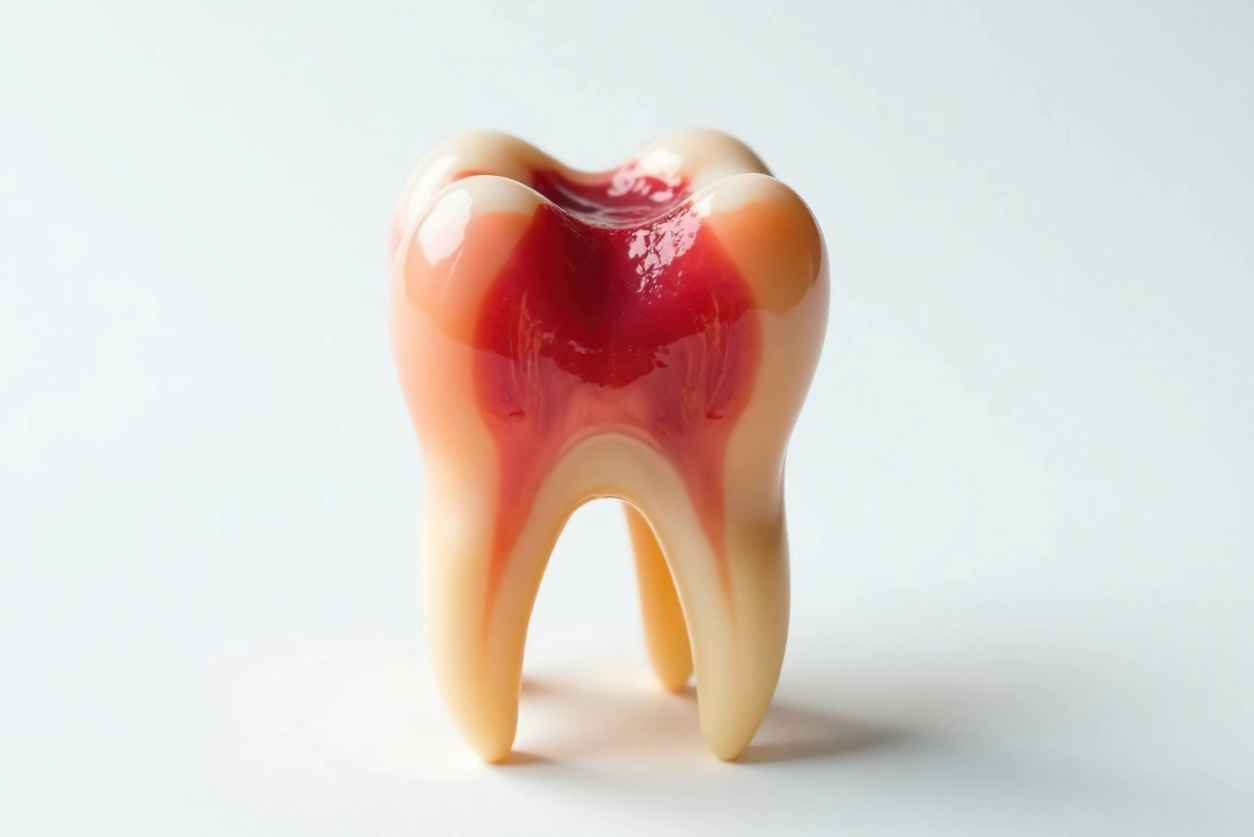 Patient holding cheek due to dental pain