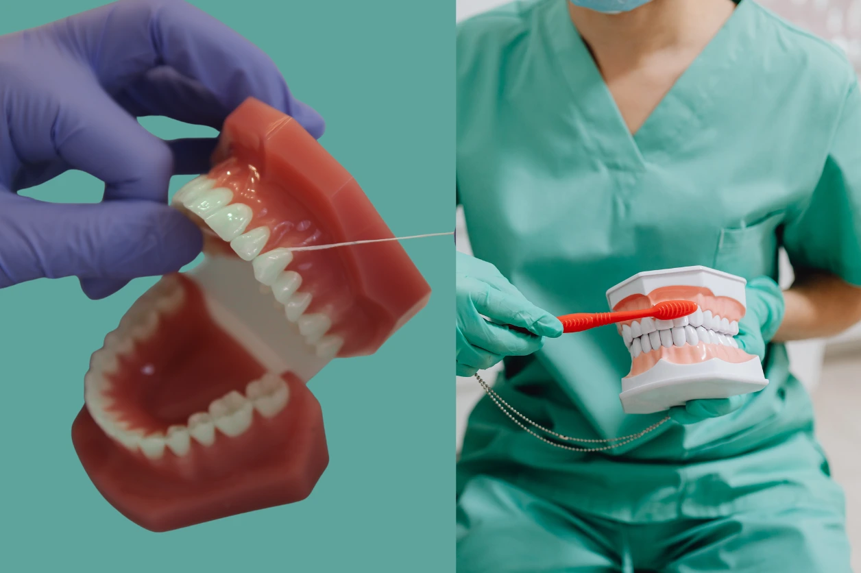 brushing and flossing can help remove plaque, but gums may bleed if inflamed or sensitive.