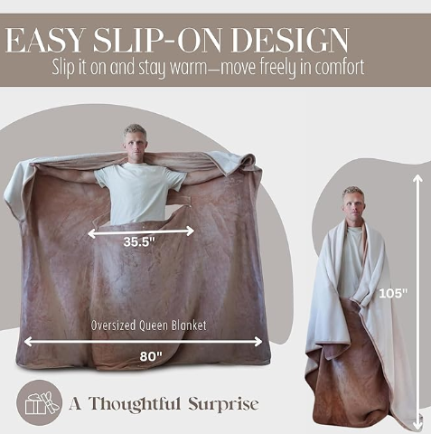Wearable Blanket Cape with Hole