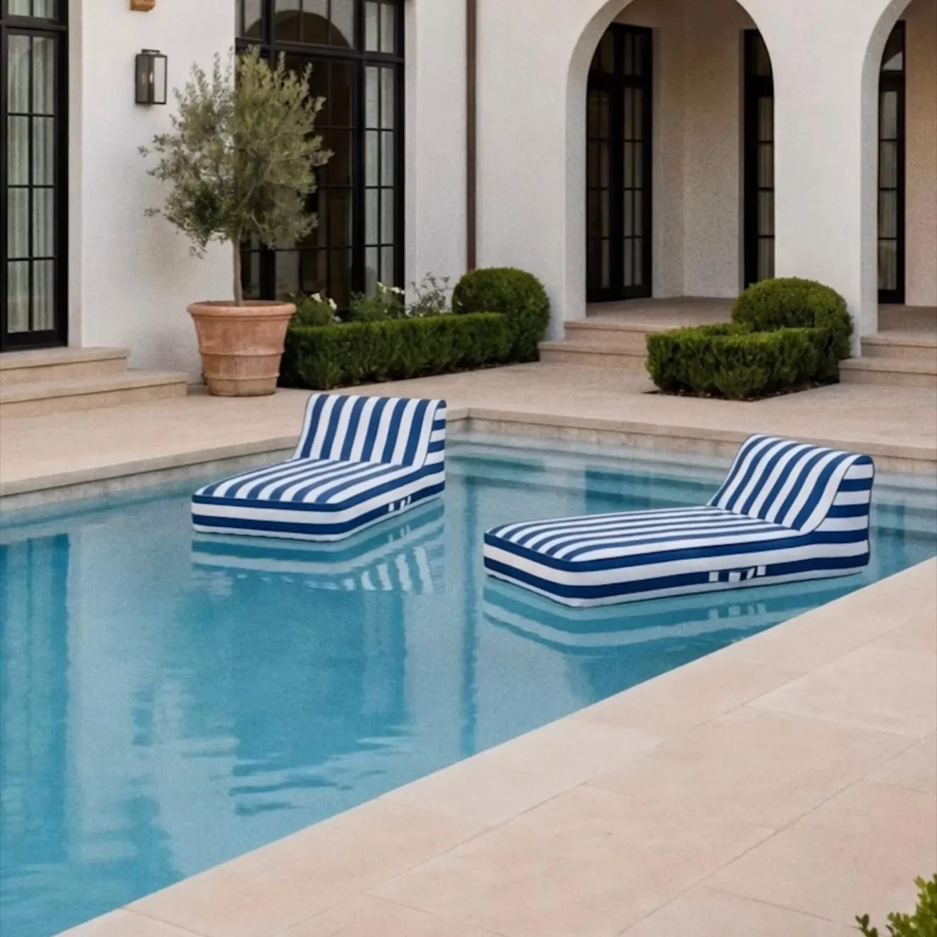 Fabric Covered Inflatable Pool Loungers