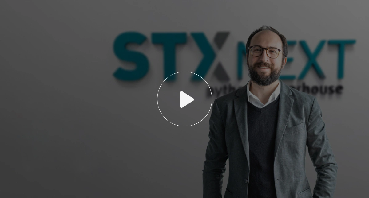 Patrick Waldo giving interview about STX Next cooperation