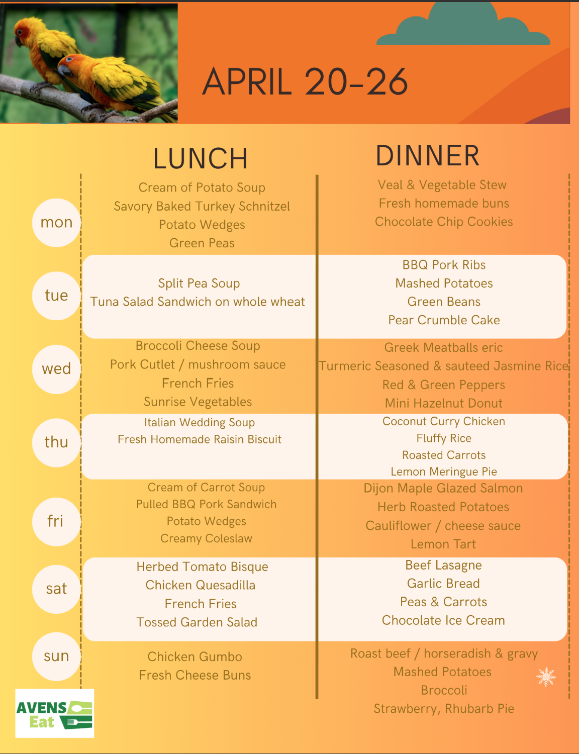 Weekly Menu