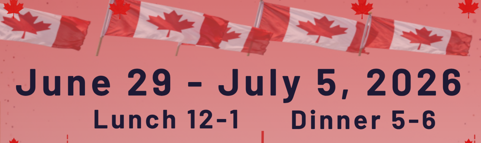 Weekly Menu June 29, 2026 - July 5, 2026
