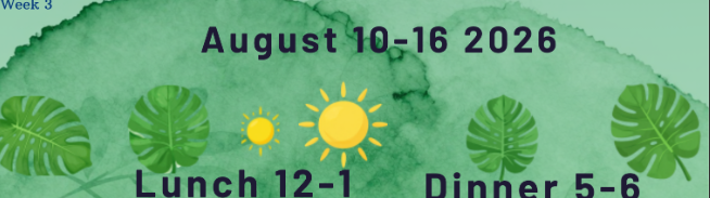 Weekly Menu August 10 - August 16, 2026