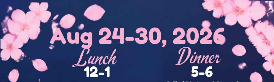 Weekly Menu August 24 to August 30, 2026