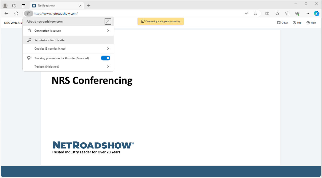 Screenshot showing a Microsoft Edge browser window and the website settings dialog box.