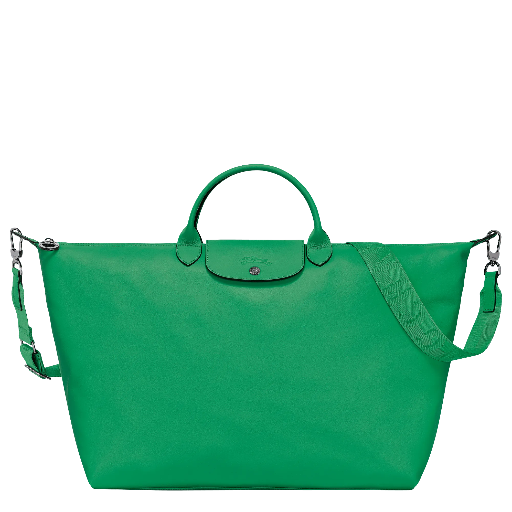 Sac Longchamp vert avec bandoulière verte