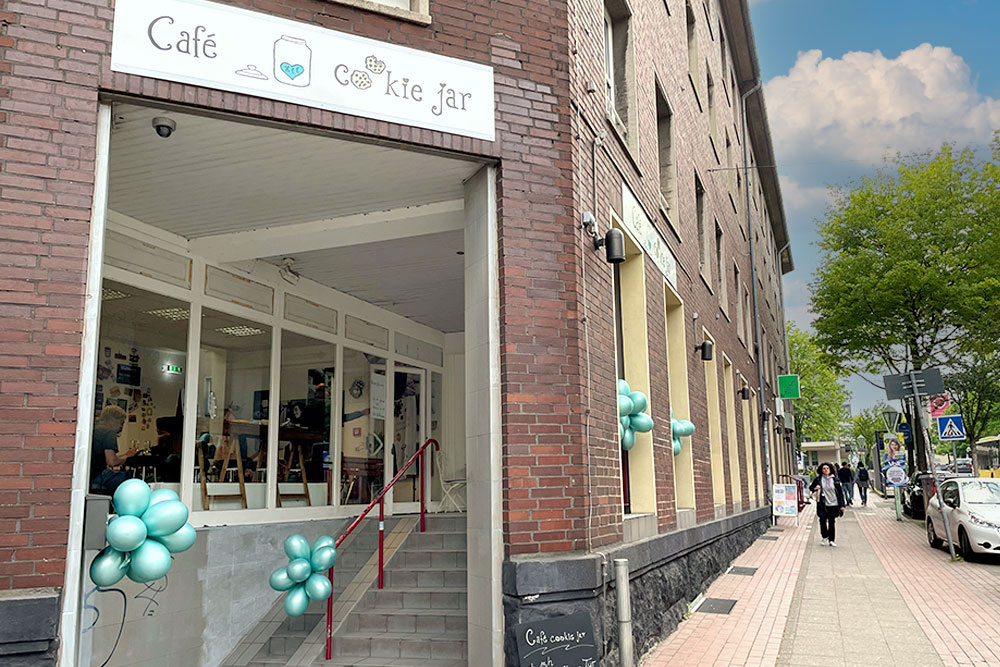 Außenansicht des Café Cookie Jar in Essen-Rüttenscheid