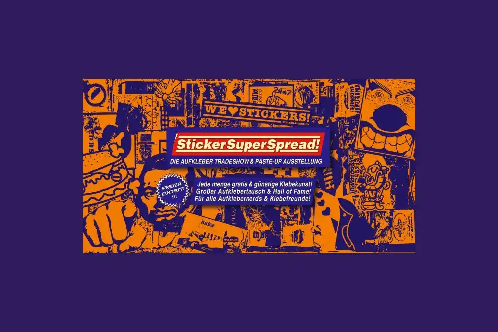 Plakat für die Veranstaltung StickerSuperSpread, Community Event