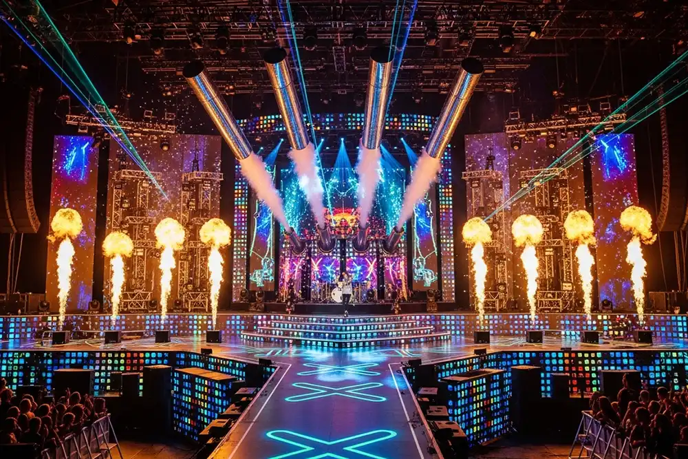 Lichteffekte auf der Bühne beim K-Pop Showdown