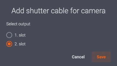 Add shutter cable for camera menu