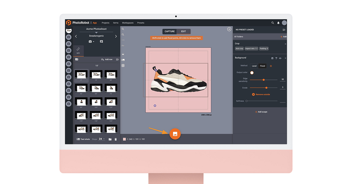 Integrated background removal tools optimize product images for the web