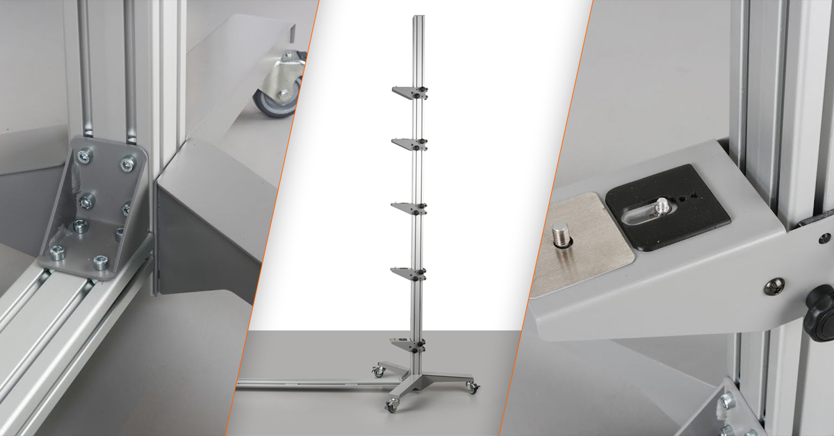 Specially designed tripod mounts cameras for high, middle, and low angles