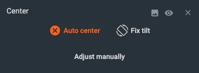 Možnosti ovládania automatického centrovania