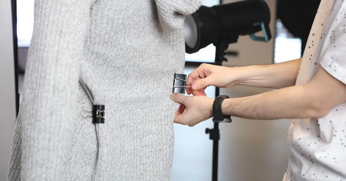 Utilitzar clips d'estil per mantenir la tela al seu lloc.
