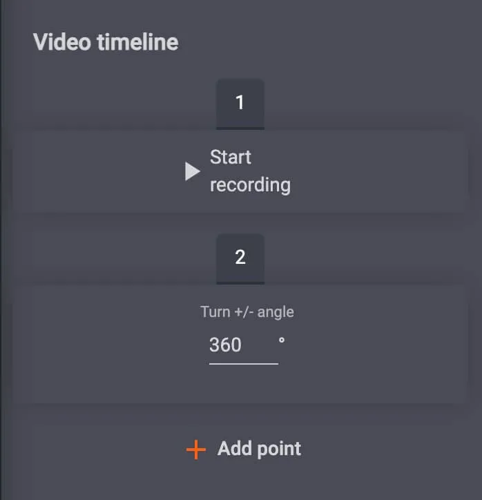 Configurați controlul și setările platanului pentru fiecare punct al cronologiei video.