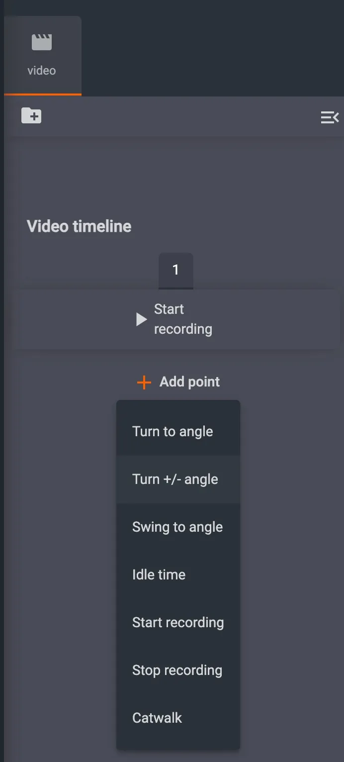 Accesați opțiunile cronologiei video făcând clic pe Adăugare punct în software.