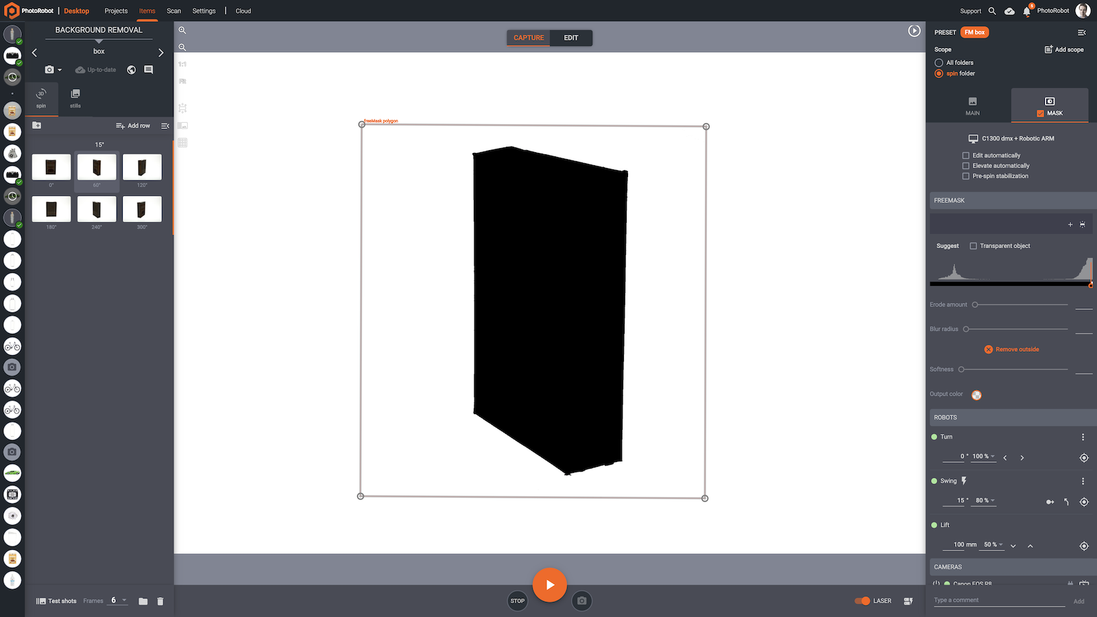 Freemask background removal uses a mask to reduce cut-out work.