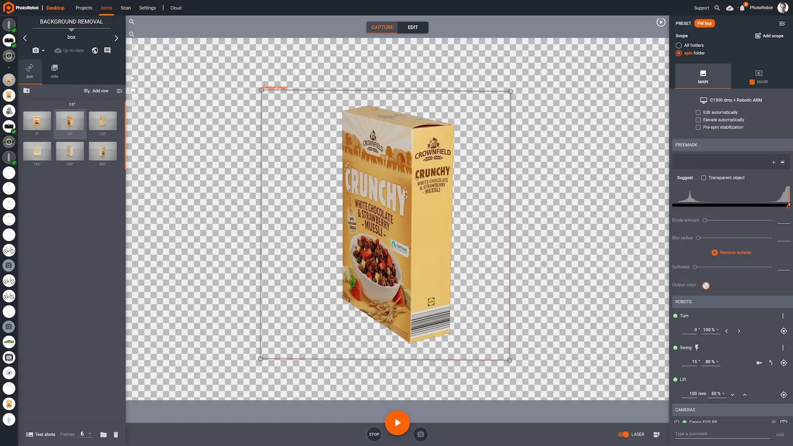 Odstraňovač pozadia PhotoRobot freemask je jednou z najpresnejších metód.