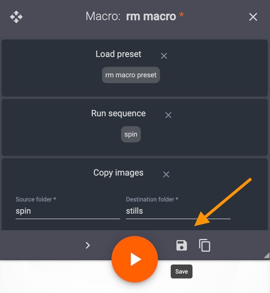 Save PhotoRobot macro