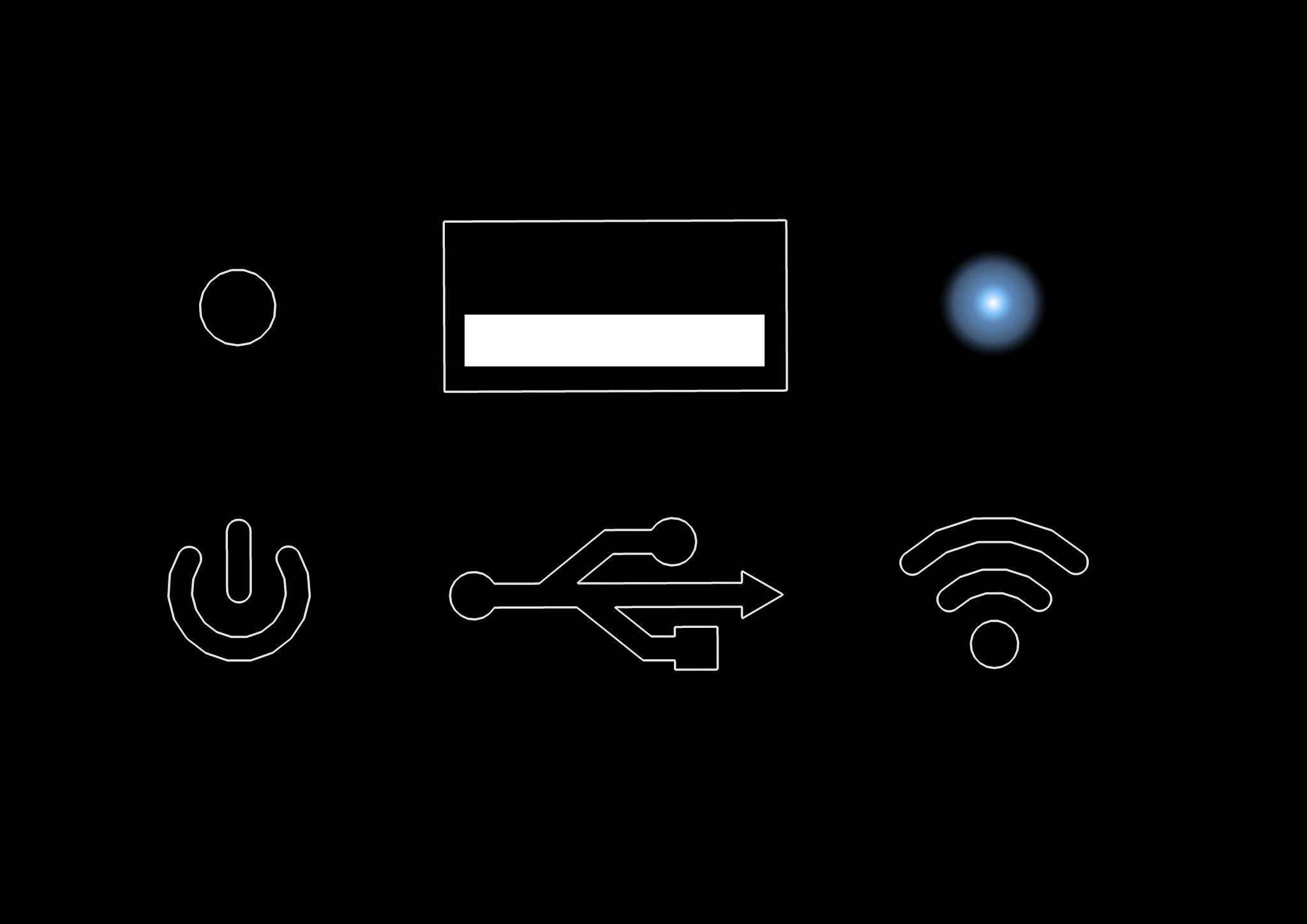 blue light on - Wi-Fi is connected