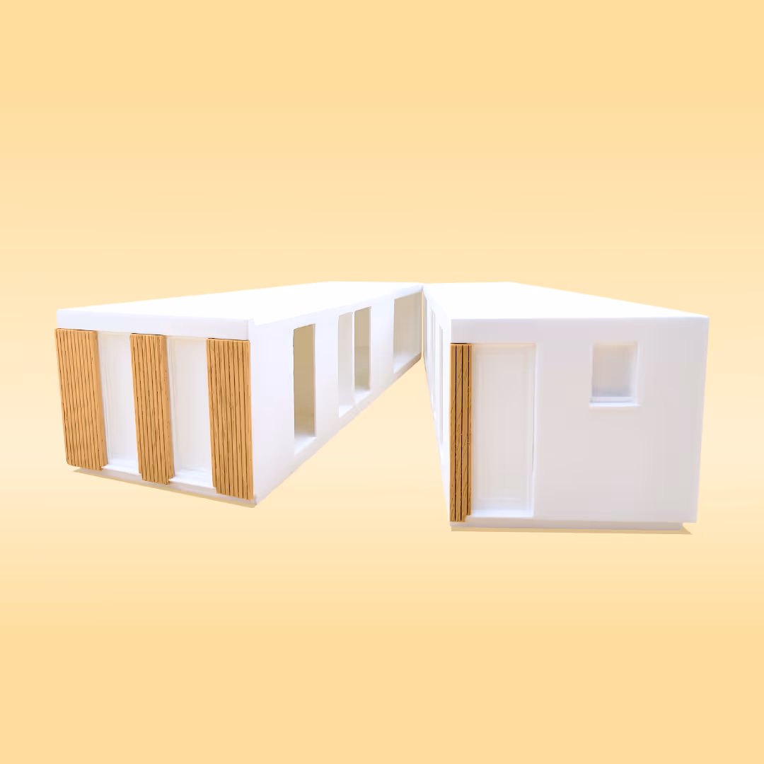 FDM grprinte modules van een architecturaal model