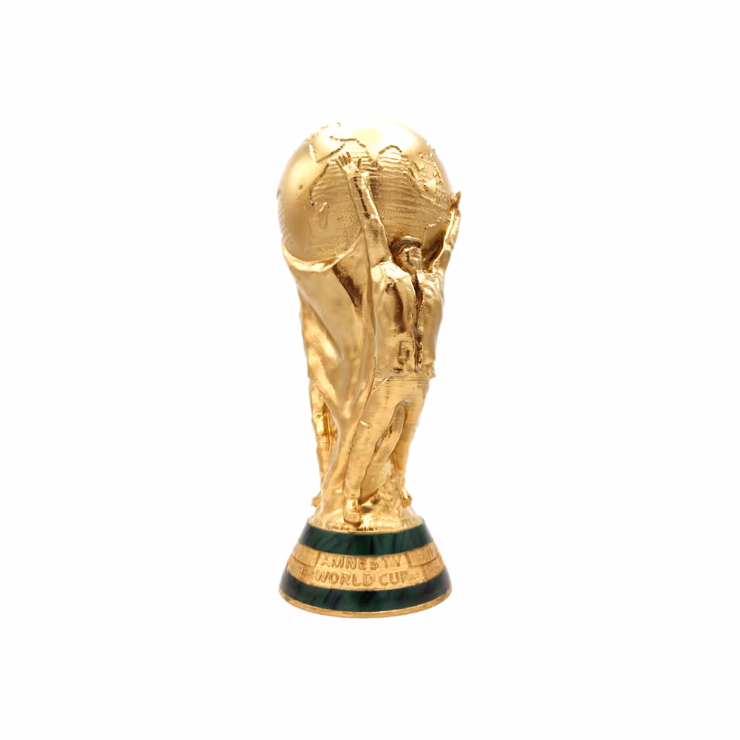 Amnesty World Cup beker voor reclame video. 3D model, productie en afwerking door Antistatic