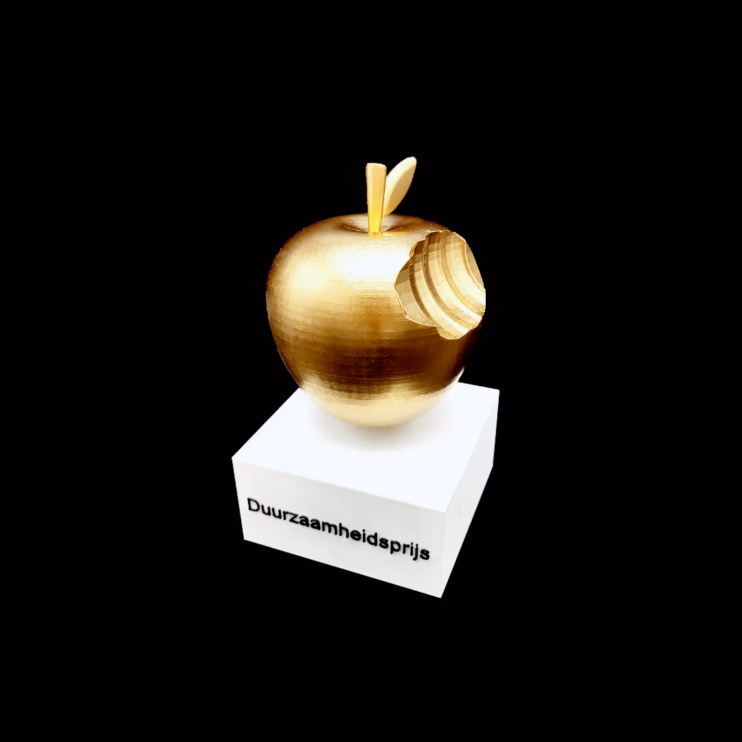 Gouden appel award op maat ontworpen