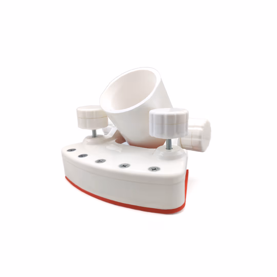 op maat ontworpen tool voor mindervaliden. Geprint in PLA met epoxy coating voor hygiene