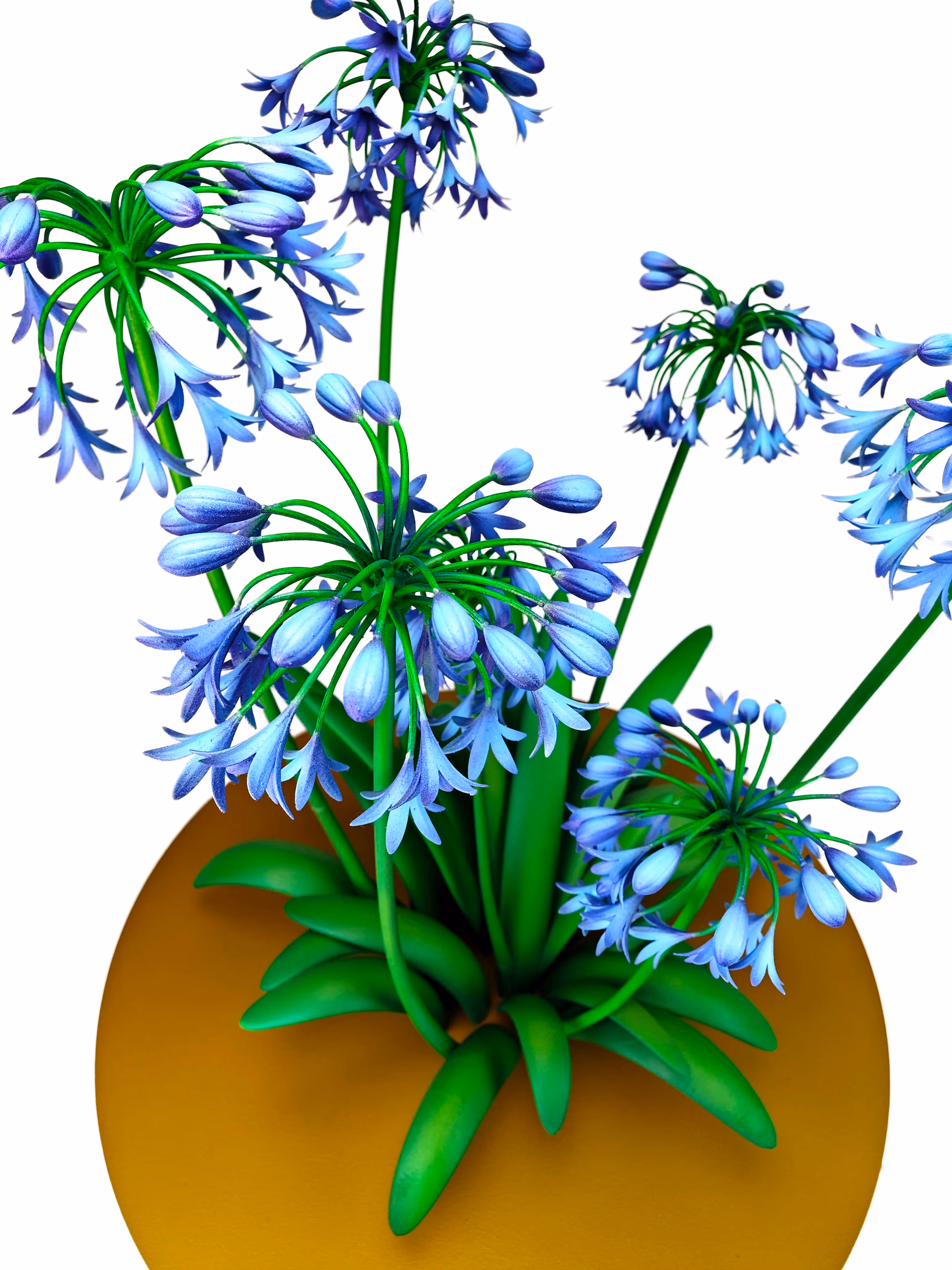 3d geprinte agapanthus bloemen in levendige kleuren geairbrushed voor VISIT kalmthout