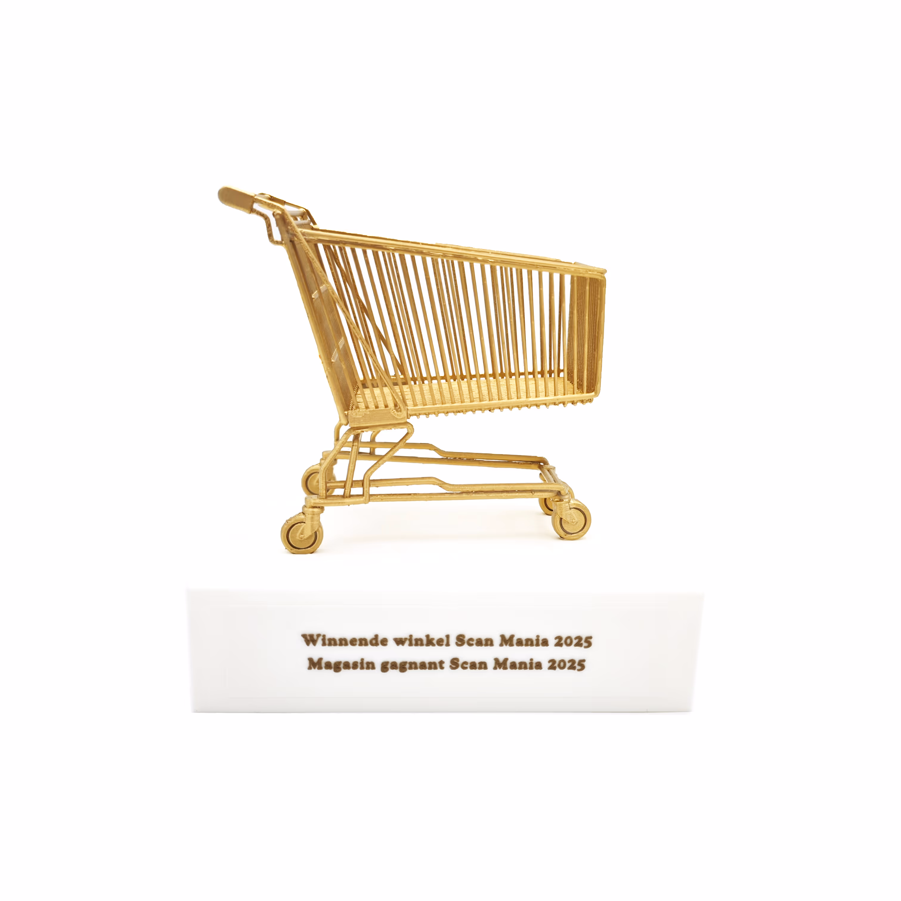 award met complexe afwerking en 3D geprinte onderdelen voor scan mania actie van carrefour. Gemaakt door antistatic bv